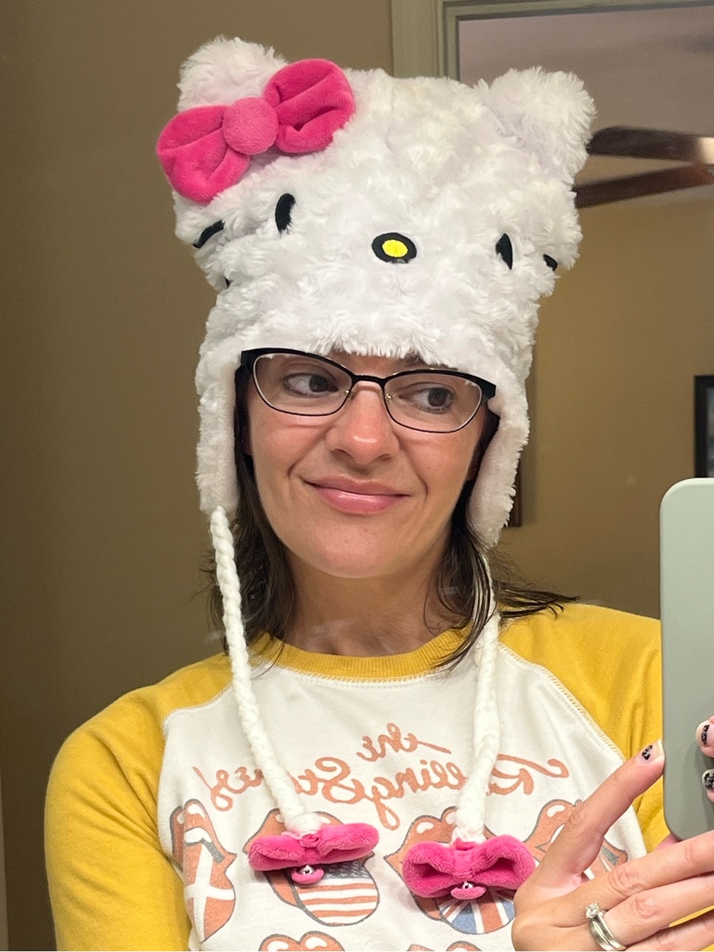 Hello Kitty Plush Tassel Beanie - OS